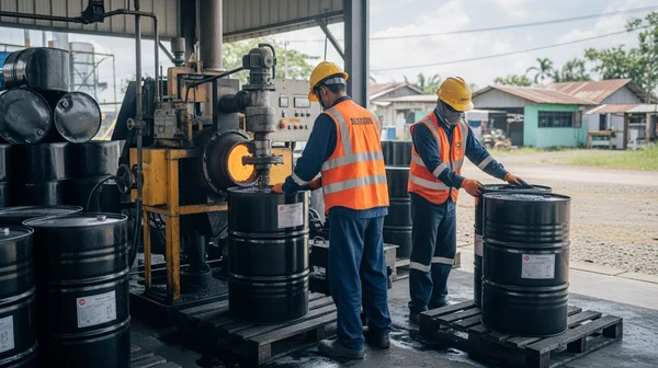 proses produksi aspal hotmix berkualitas di Pabrik Aspal Subang