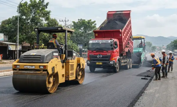 Jasa Pengaspalan Garut melakukan pengaspalan di jalan lingkungan.